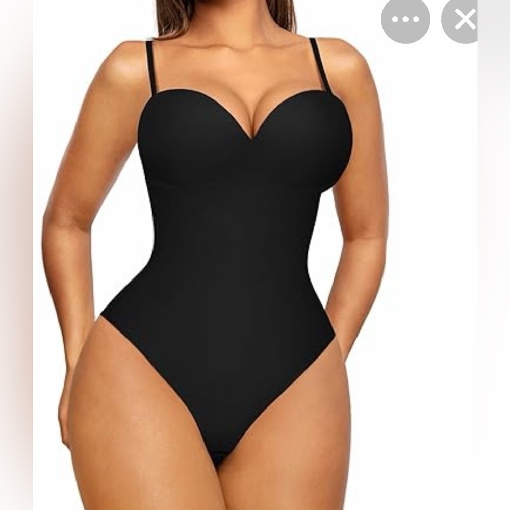 FeelinGirl Bodysuit Built in Bra WomenShapewearTop Plus Body Shaper Black XXL